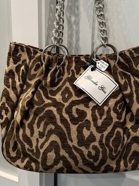 Glenda Gies- Millie- Shoulder Bag- Chocolate Zebra- Vintage based Fabric-NWT